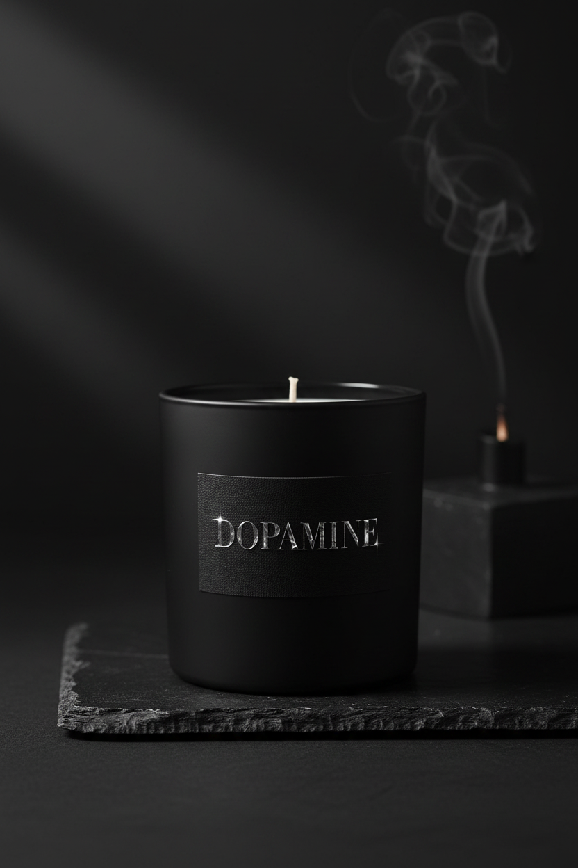 DOPAMINE Candle with ELLIF Logo